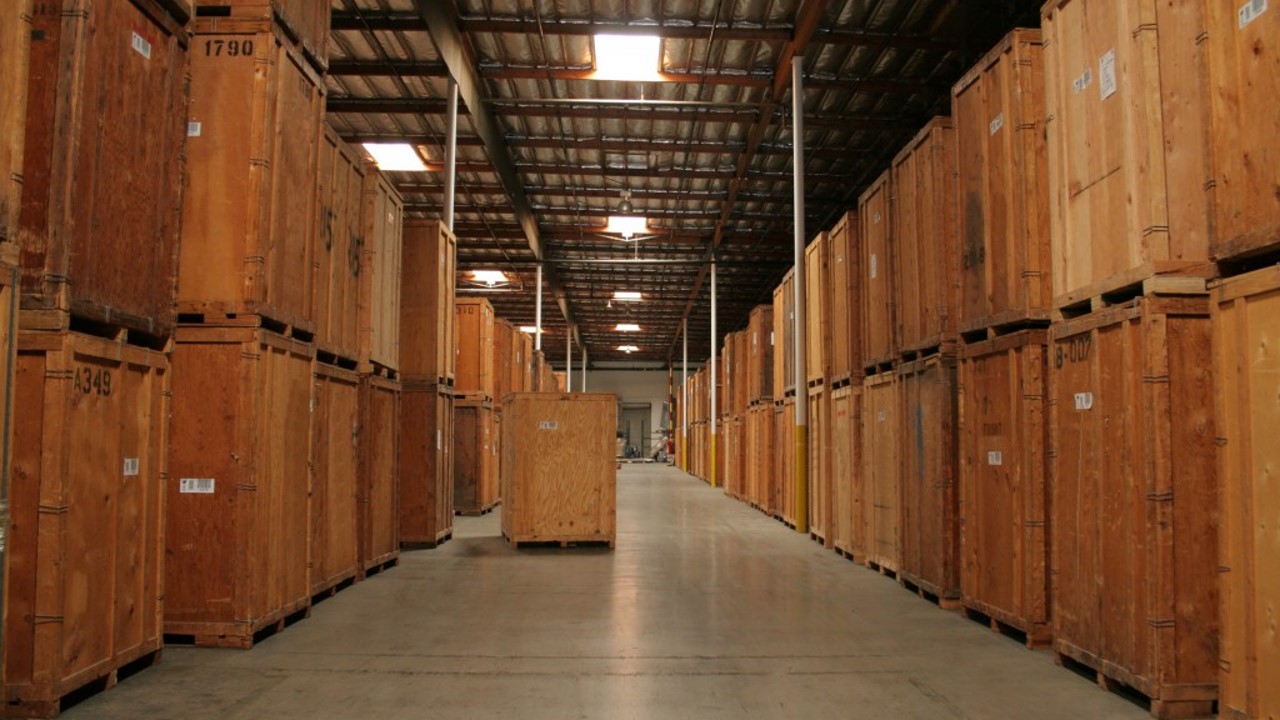 inside a warehouse