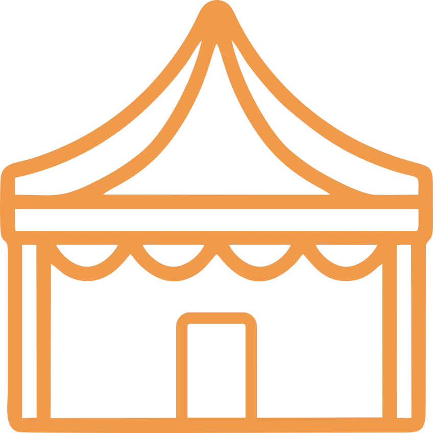 Event venue or banquet hall icon