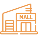 Shopping mall or retail center icon
