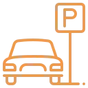 Parked car or parking area icon