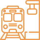Train station or railway terminal icon