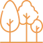 Trees or green park area icon